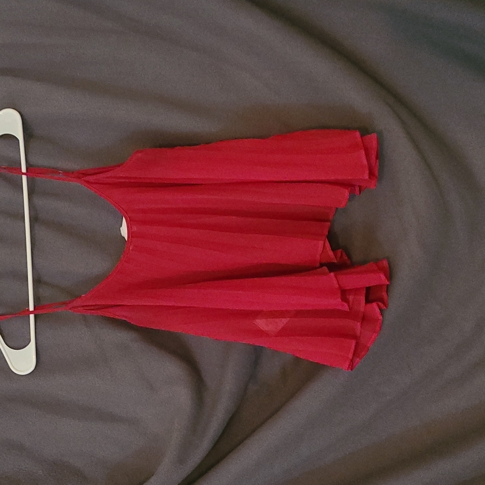 BCBGeneration Pink Flowy Sheer Tank Top